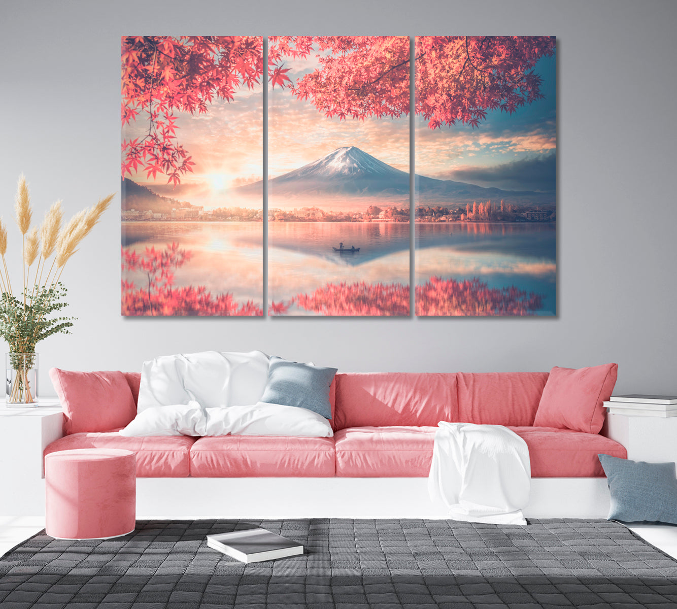 Mount Fuji at Colorful Autumn Japan Canvas Print-Canvas Print-CetArt-1 Panel-24x16 inches-CetArt