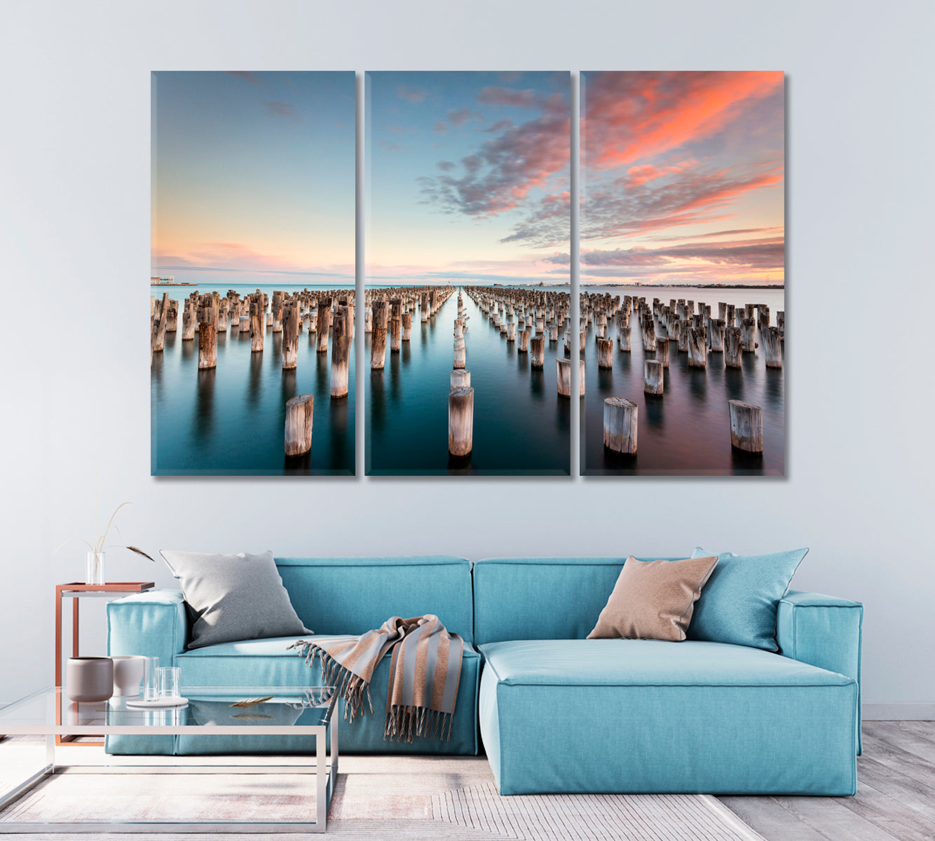 Princes Pier at Sunset in Port Melbourne Australia Canvas Print-Canvas Print-CetArt-1 Panel-24x16 inches-CetArt