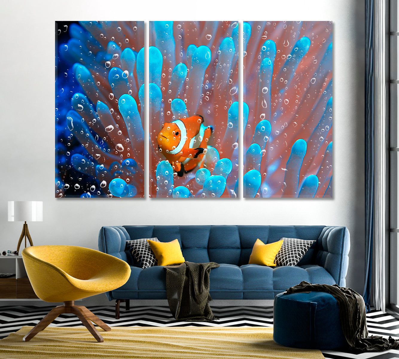 Coral Reef Underwater Clownfish in Anemone Canvas Print-Canvas Print-CetArt-1 Panel-24x16 inches-CetArt