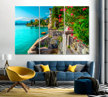 Villa Monastero and Lake Como Italy Canvas Print-Canvas Print-CetArt-1 Panel-24x16 inches-CetArt