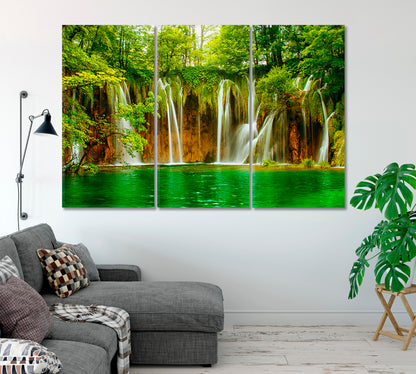 Waterfalls in Plitvice Lakes Park Croatia Canvas Print-Canvas Print-CetArt-1 Panel-24x16 inches-CetArt