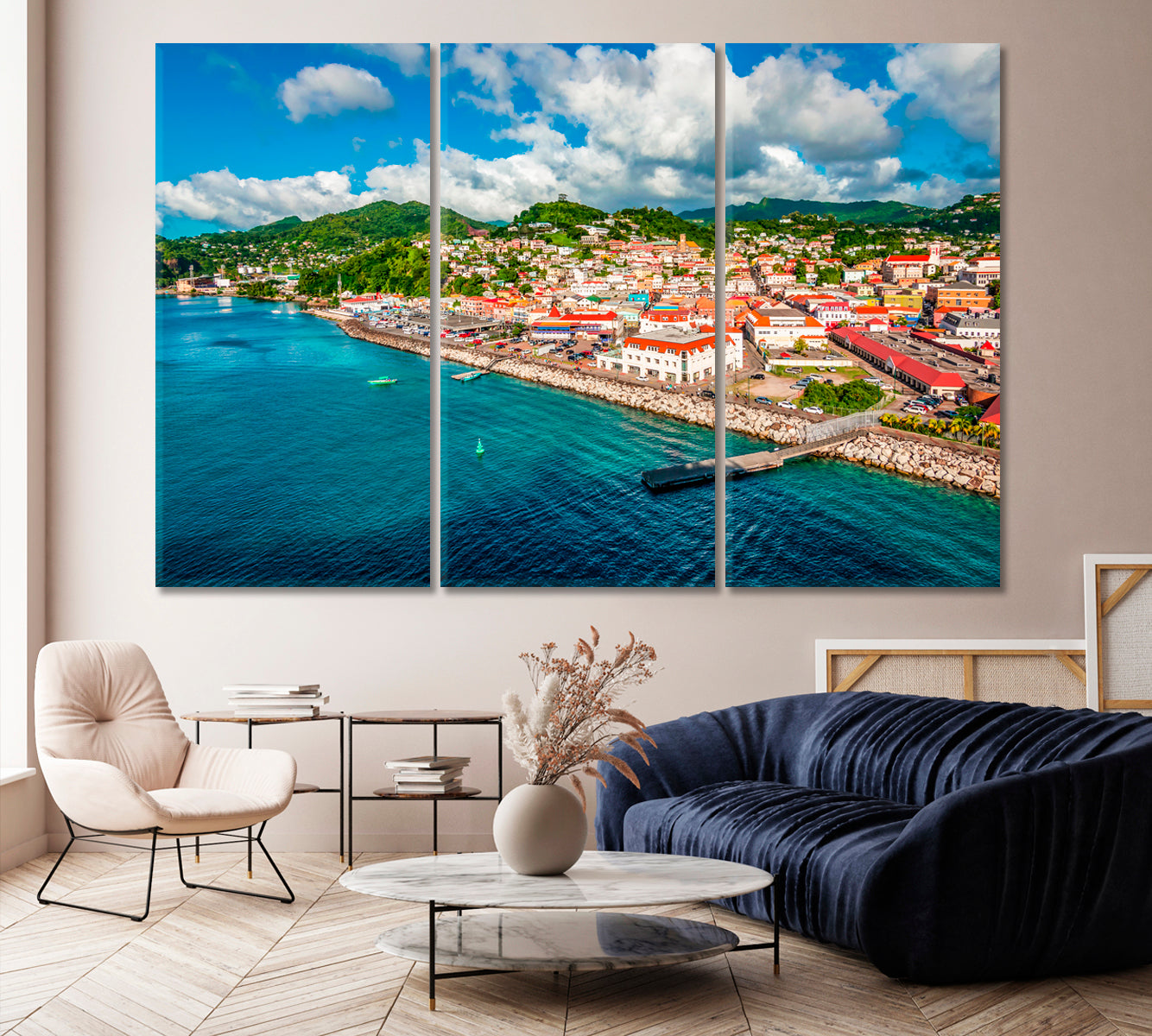 Coastal City Saint George's Grenada Caribbean Islands Canvas Print-Canvas Print-CetArt-1 Panel-24x16 inches-CetArt