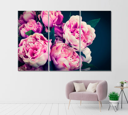 Pink Peonies Canvas Print-Canvas Print-CetArt-1 Panel-24x16 inches-CetArt