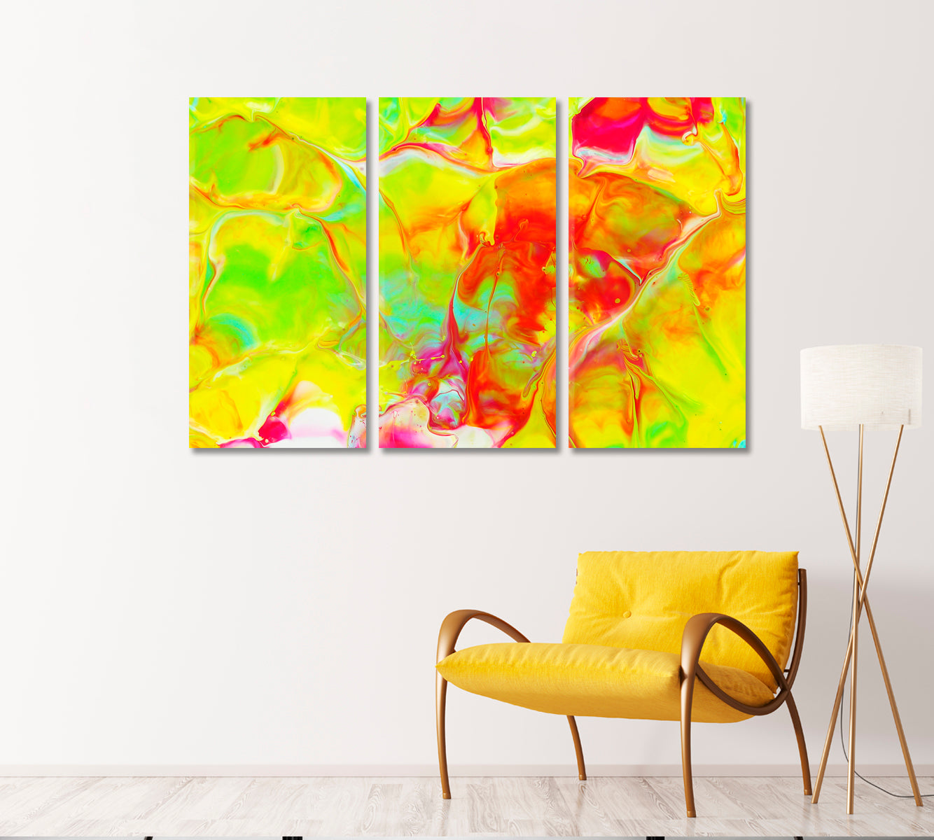 Abstract Yellow and Pink Colors Mix Canvas Print-Canvas Print-CetArt-1 Panel-24x16 inches-CetArt