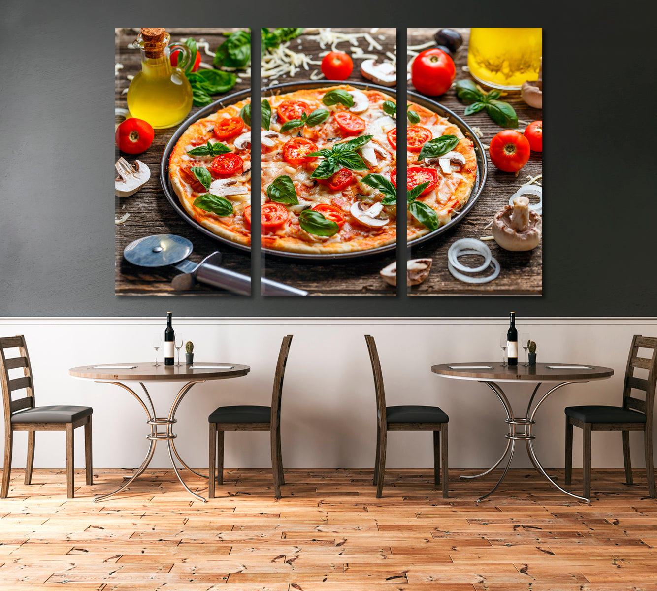 Delicious Italian Pizza Canvas Print-Canvas Print-CetArt-1 Panel-24x16 inches-CetArt