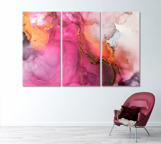 Abstract Colorful Purple Marble Canvas Print-Canvas Print-CetArt-3 Panels-36x24 inches-CetArt