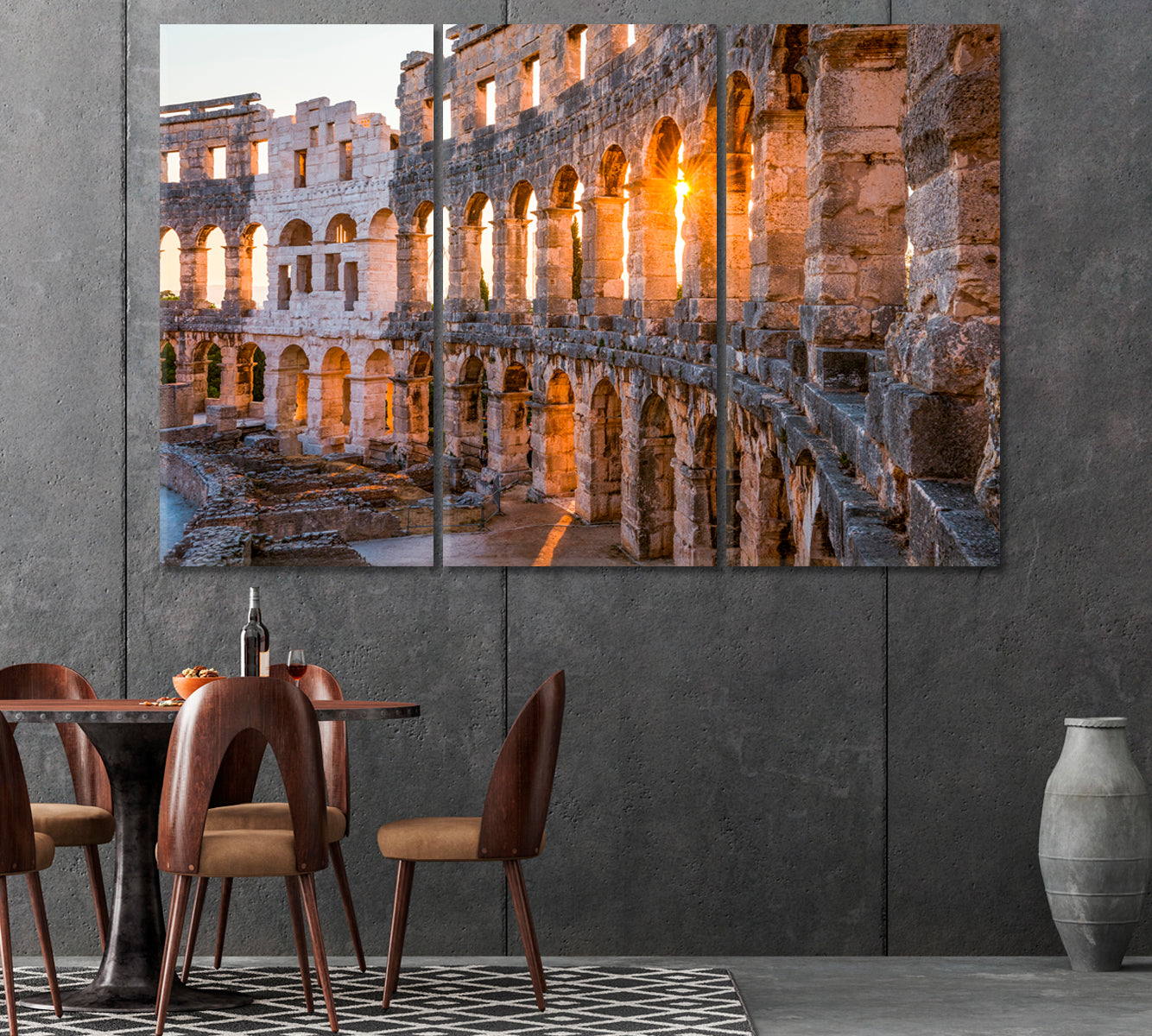 Roman Amphitheater Arenas Pula Croatia Canvas Print-Canvas Print-CetArt-1 Panel-24x16 inches-CetArt