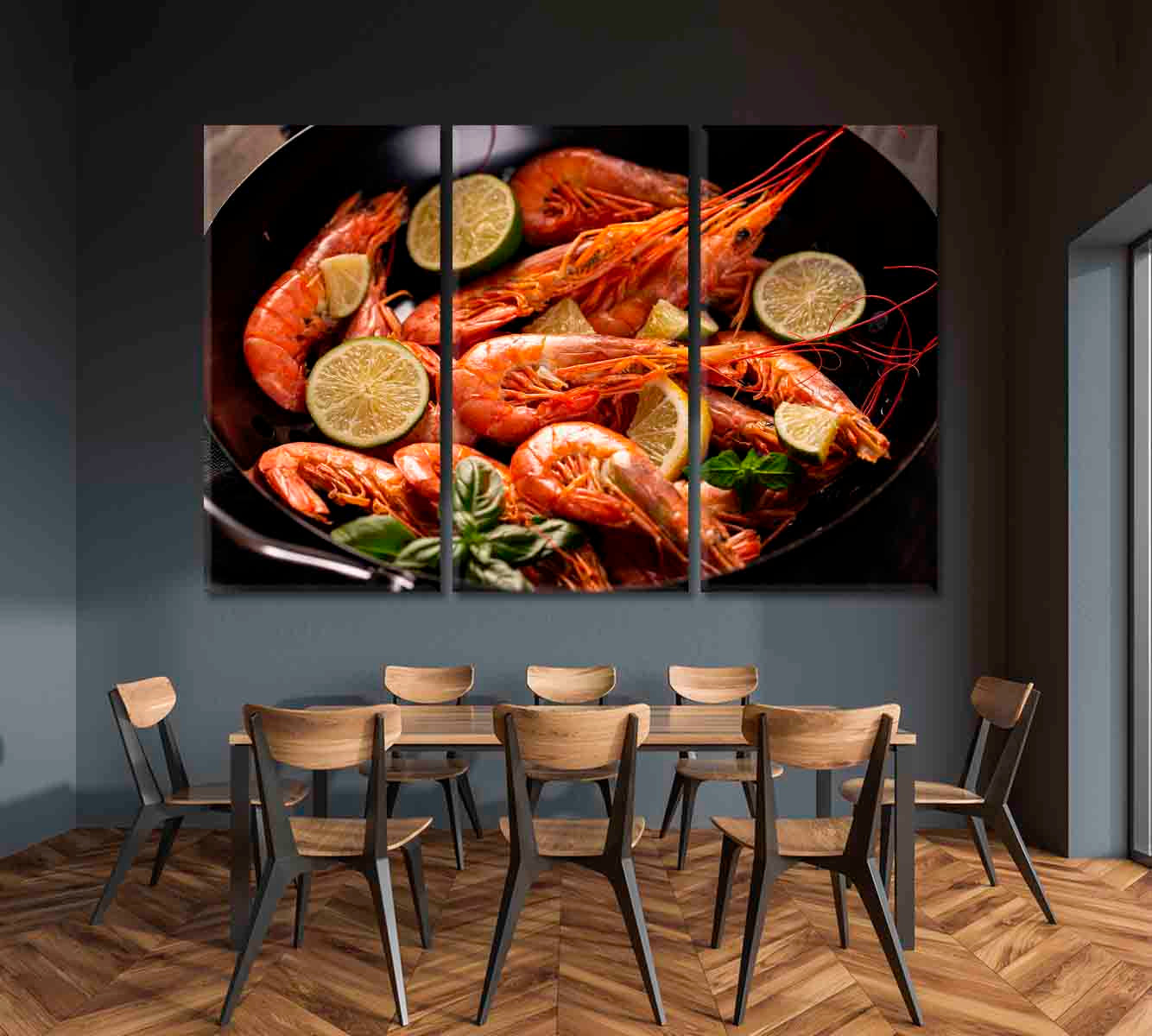 King Prawns with Lemon Canvas Print-Canvas Print-CetArt-1 Panel-24x16 inches-CetArt