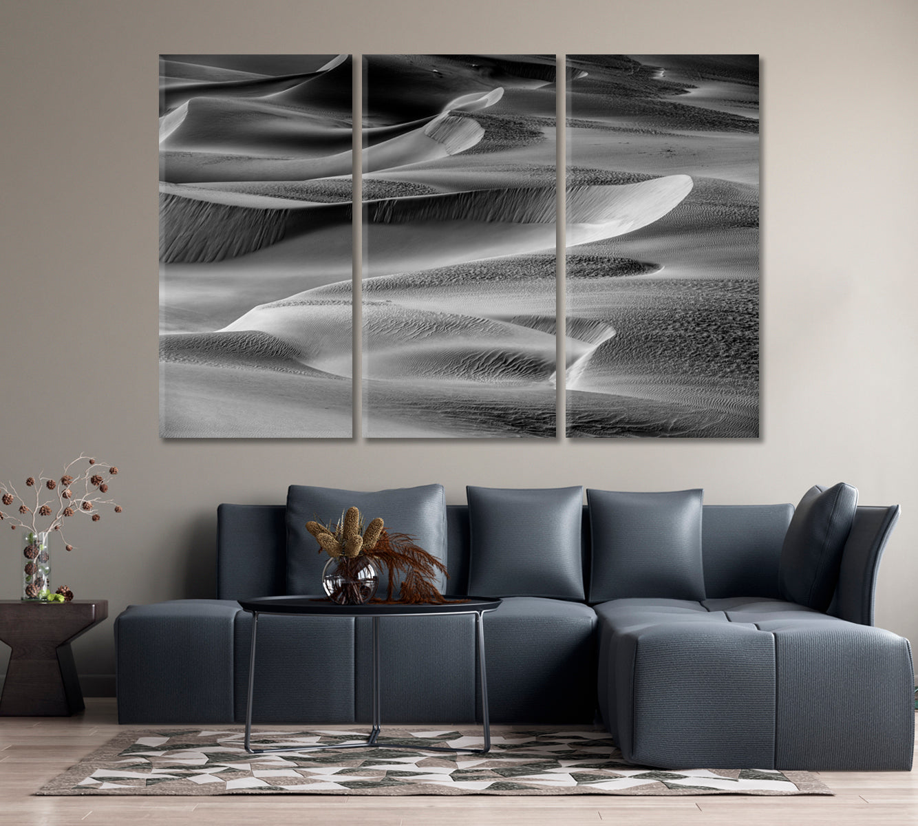 Desert in Black and White Canvas Print-Canvas Print-CetArt-1 Panel-24x16 inches-CetArt