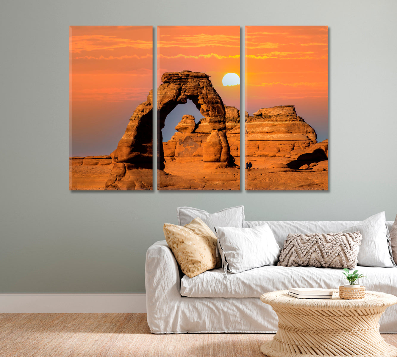 Delicate Arch at Sunset in Arches National Park Utah Canvas Print-Canvas Print-CetArt-1 Panel-24x16 inches-CetArt