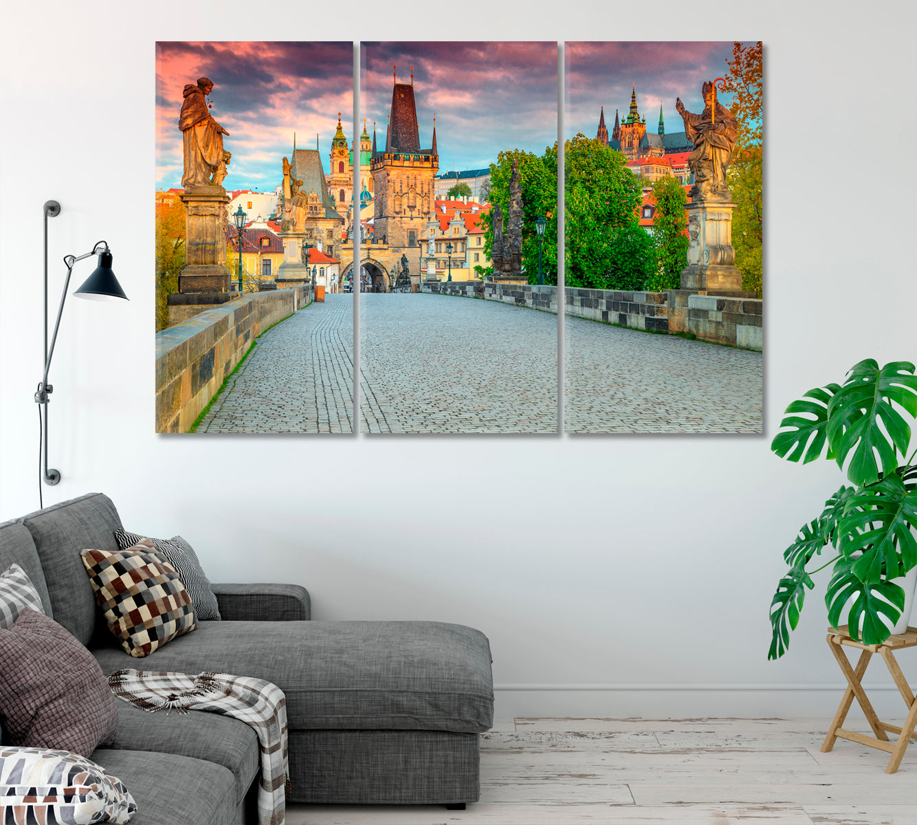 Old Town Tower and Charles Bridge Prague Canvas Print-Canvas Print-CetArt-1 Panel-24x16 inches-CetArt