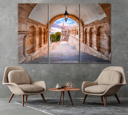 View of Fisherman's Bastion Castle Budapest Hungary Canvas Print-Canvas Print-CetArt-1 Panel-24x16 inches-CetArt