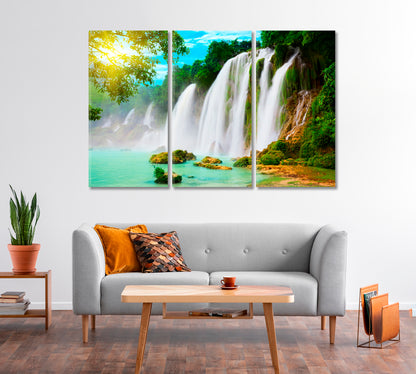 Ban Gioc Detian Waterfall Asia Canvas Print-Canvas Print-CetArt-1 Panel-24x16 inches-CetArt