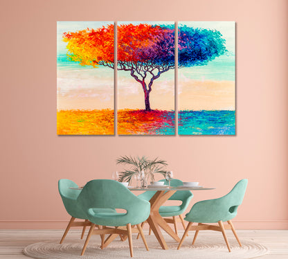 Colorful Abstract Tree Canvas Print-Canvas Print-CetArt-1 Panel-24x16 inches-CetArt