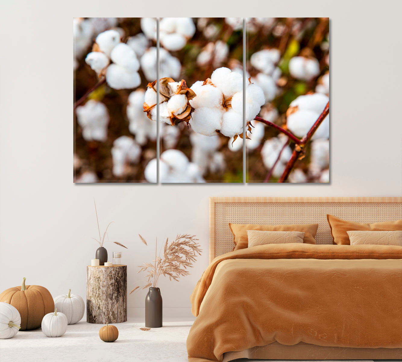 Cotton Branches Canvas Print-Canvas Print-CetArt-1 Panel-24x16 inches-CetArt