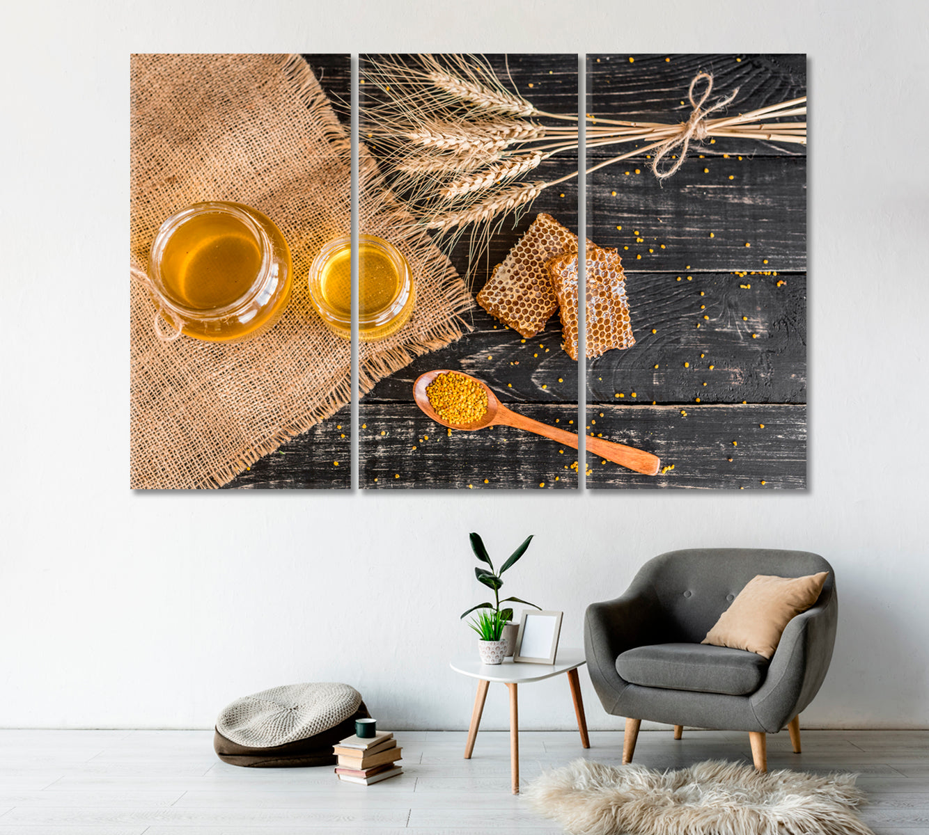 Honey with Honeycombs Canvas Print-Canvas Print-CetArt-1 Panel-24x16 inches-CetArt