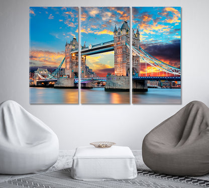 Tower Bridge in London UK Canvas Print-Canvas Print-CetArt-1 Panel-24x16 inches-CetArt