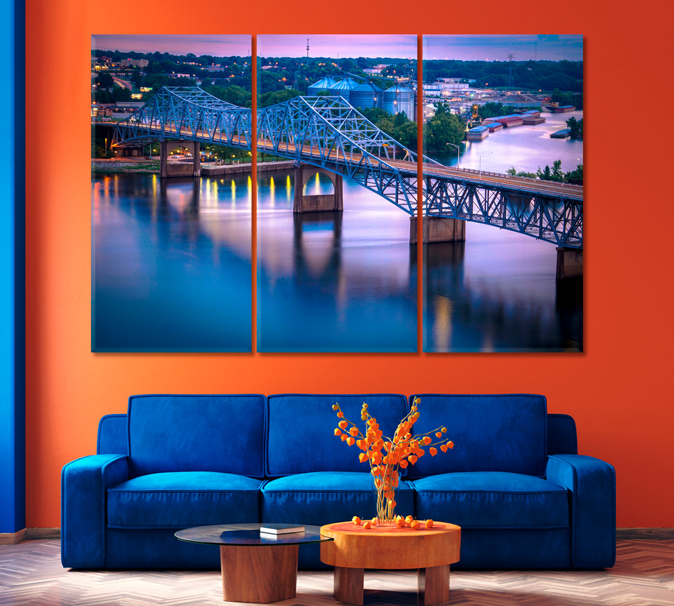 O'Neal Bridge over Tennessee River USA Canvas Print-Canvas Print-CetArt-1 Panel-24x16 inches-CetArt