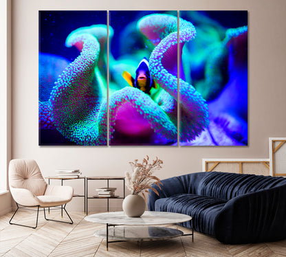 Wonderful Underwater World with Corals and Tropical Fish Canvas Print-Canvas Print-CetArt-1 Panel-24x16 inches-CetArt