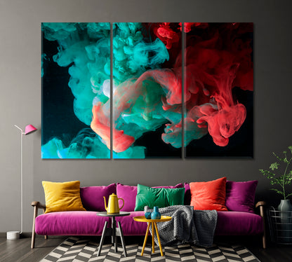 Abstract Red and Blue Smoke Canvas Print-Canvas Print-CetArt-1 Panel-24x16 inches-CetArt