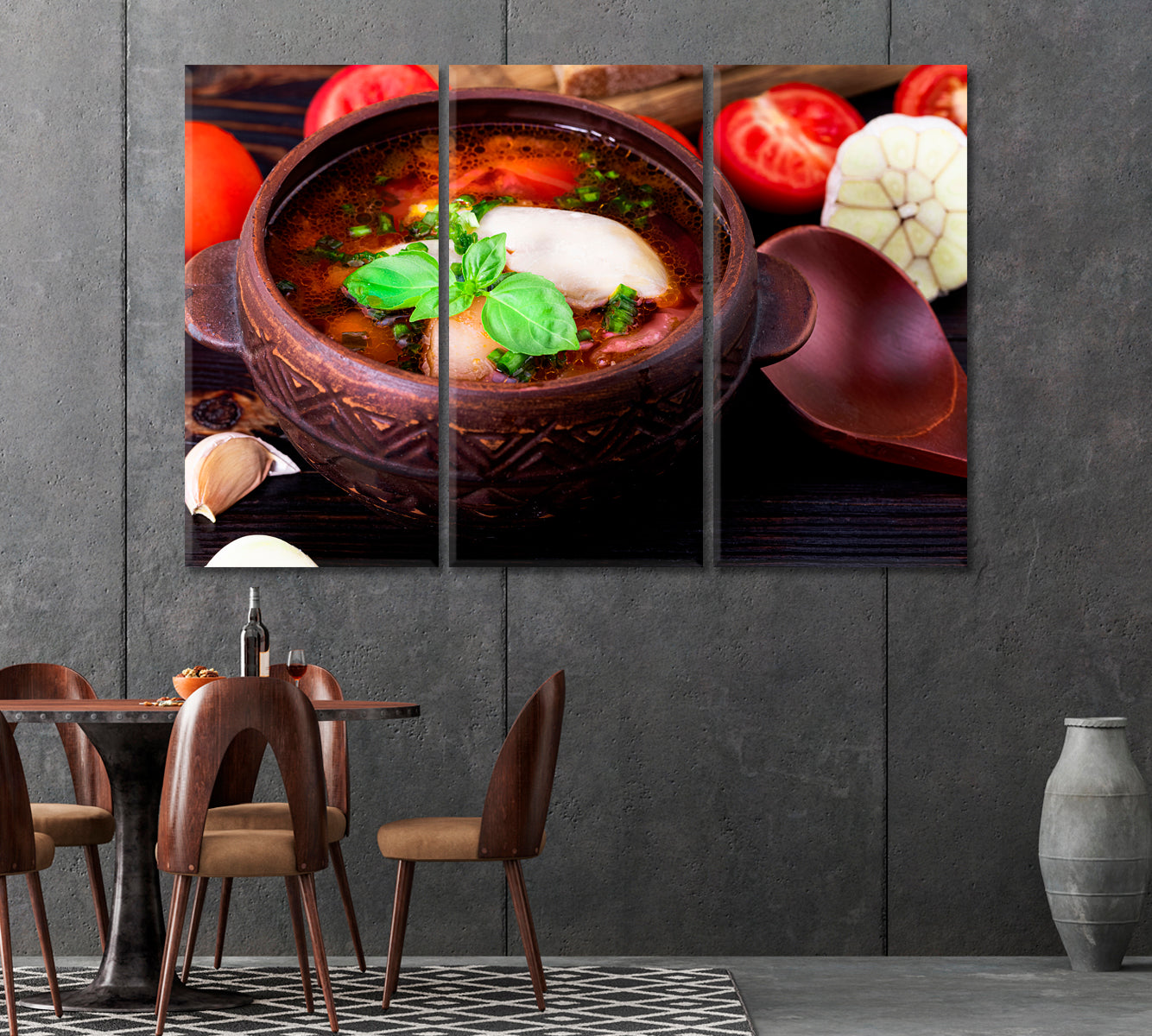 Red Borscht with Garlic Canvas Print-Canvas Print-CetArt-1 Panel-24x16 inches-CetArt