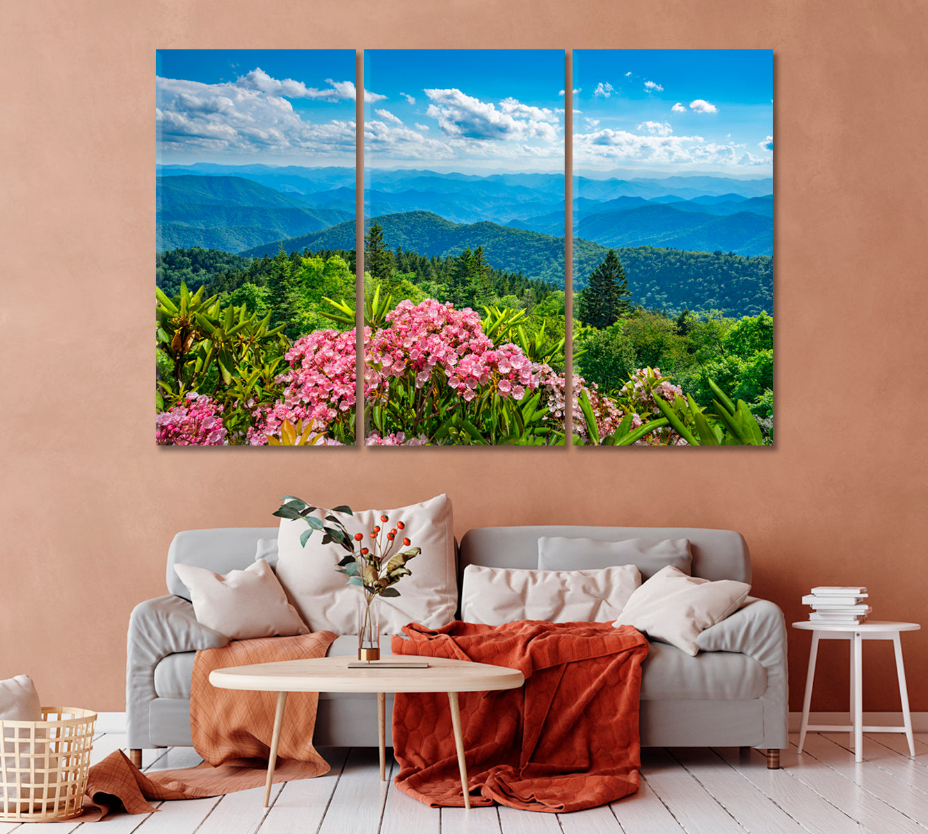 Smoky Mountains from Blue Ridge Parkway Blue Ridge Mountains North Carolina Canvas Print-Canvas Print-CetArt-1 Panel-24x16 inches-CetArt