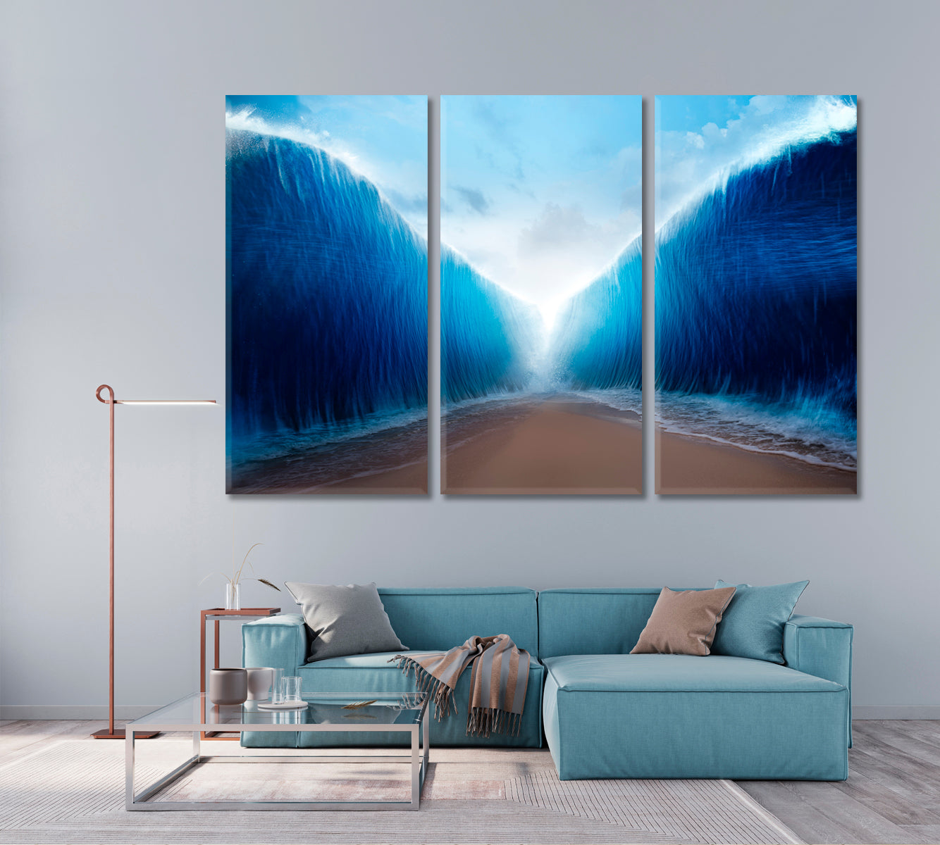 Ocean Inspired By Bible Event Of Moses Canvas Print-Canvas Print-CetArt-1 Panel-24x16 inches-CetArt