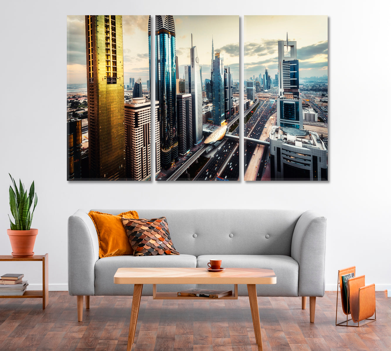 Picturesque Skyline World's Tallest Skyscrapers Dubai Canvas Print-Canvas Print-CetArt-1 Panel-24x16 inches-CetArt