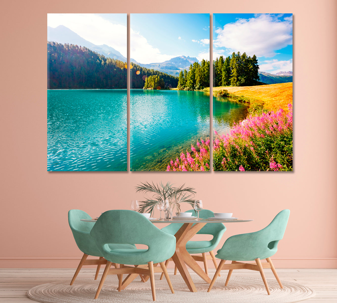 Azure Pond Champfer Switzerland Canvas Print-Canvas Print-CetArt-1 Panel-24x16 inches-CetArt