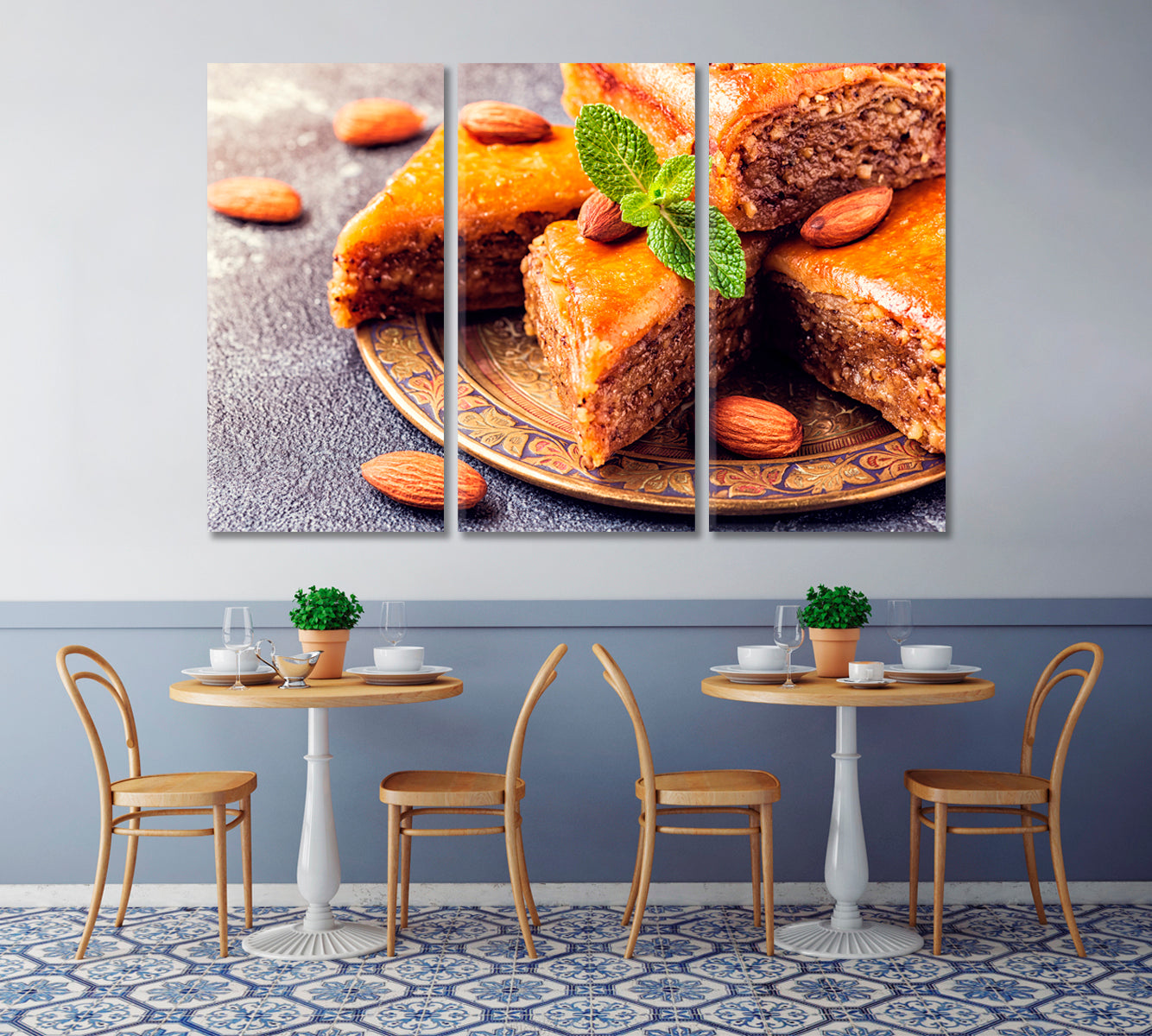 Baklava with Nuts and Honey Canvas Print-Canvas Print-CetArt-1 Panel-24x16 inches-CetArt