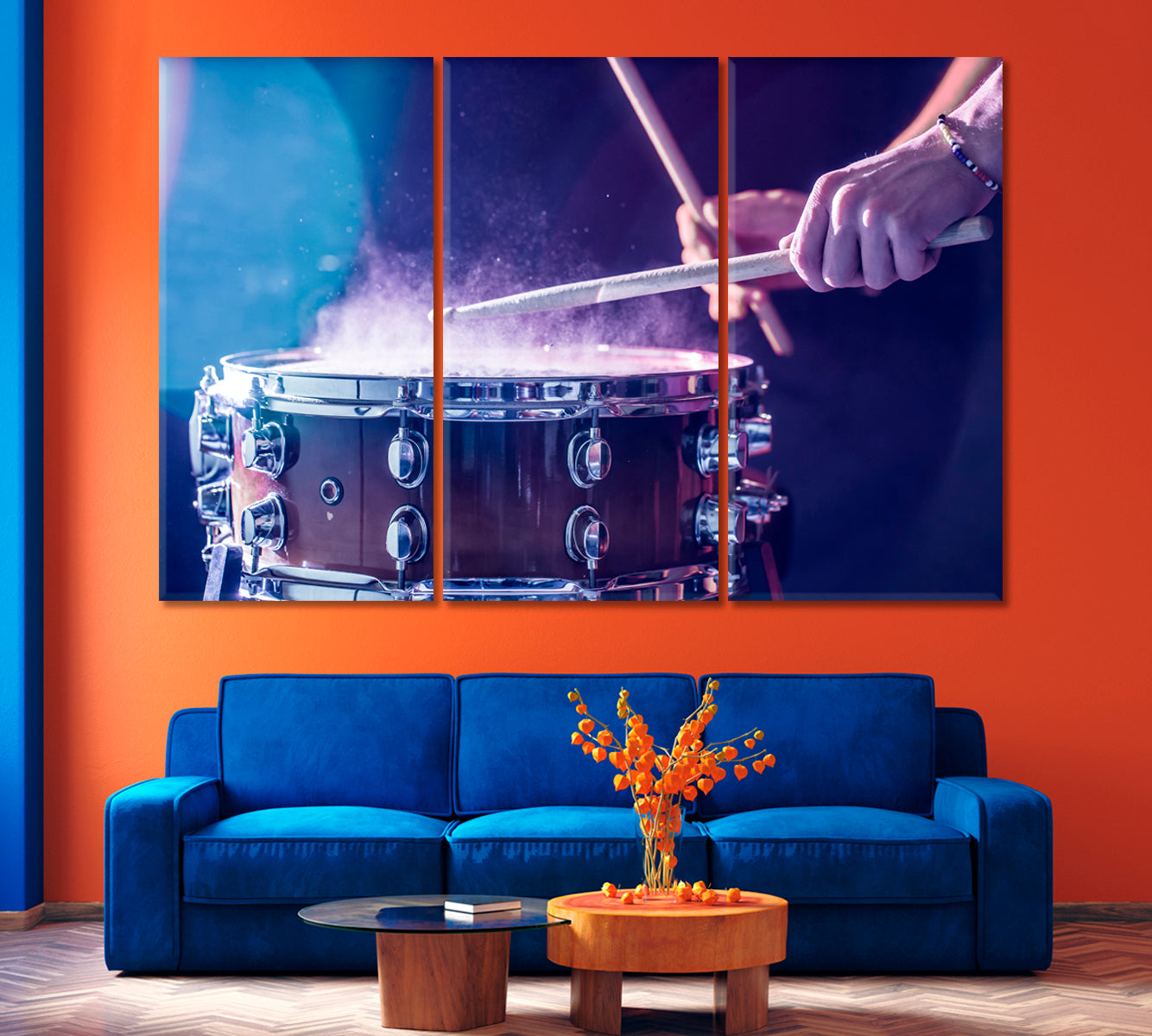 Close Up of Drummer's Hands While Playing Drums Canvas Print-Canvas Print-CetArt-1 Panel-24x16 inches-CetArt