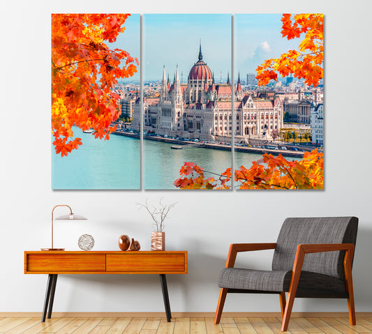 Hungarian Parliament Building in Autumn Budapest Canvas Print-Canvas Print-CetArt-1 Panel-24x16 inches-CetArt