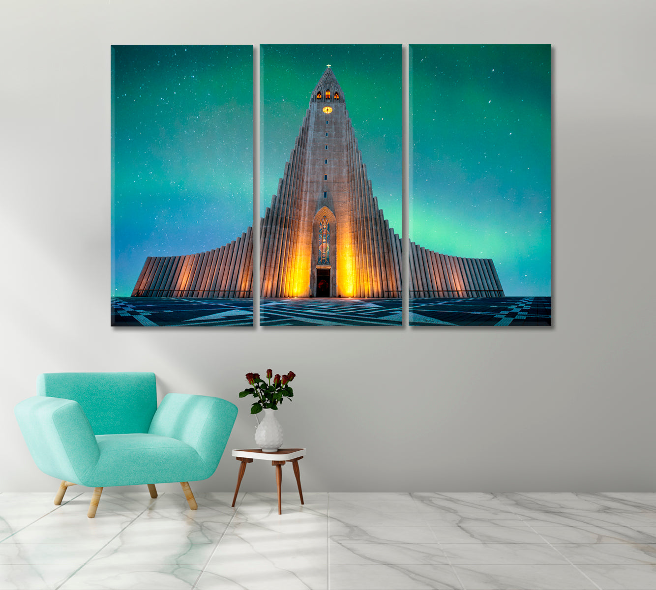 Largest Church in Iceland Canvas Print-Canvas Print-CetArt-1 Panel-24x16 inches-CetArt