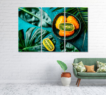 Tropical Fruit Kiwano Passion Fruit Canvas Print-Canvas Print-CetArt-1 Panel-24x16 inches-CetArt