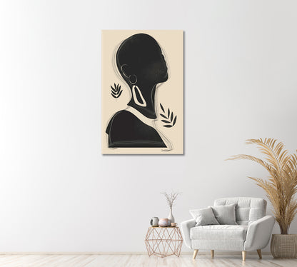 Abstract Silhouette of African Woman Canvas Print-Canvas Print-CetArt-1 panel-16x24 inches-CetArt