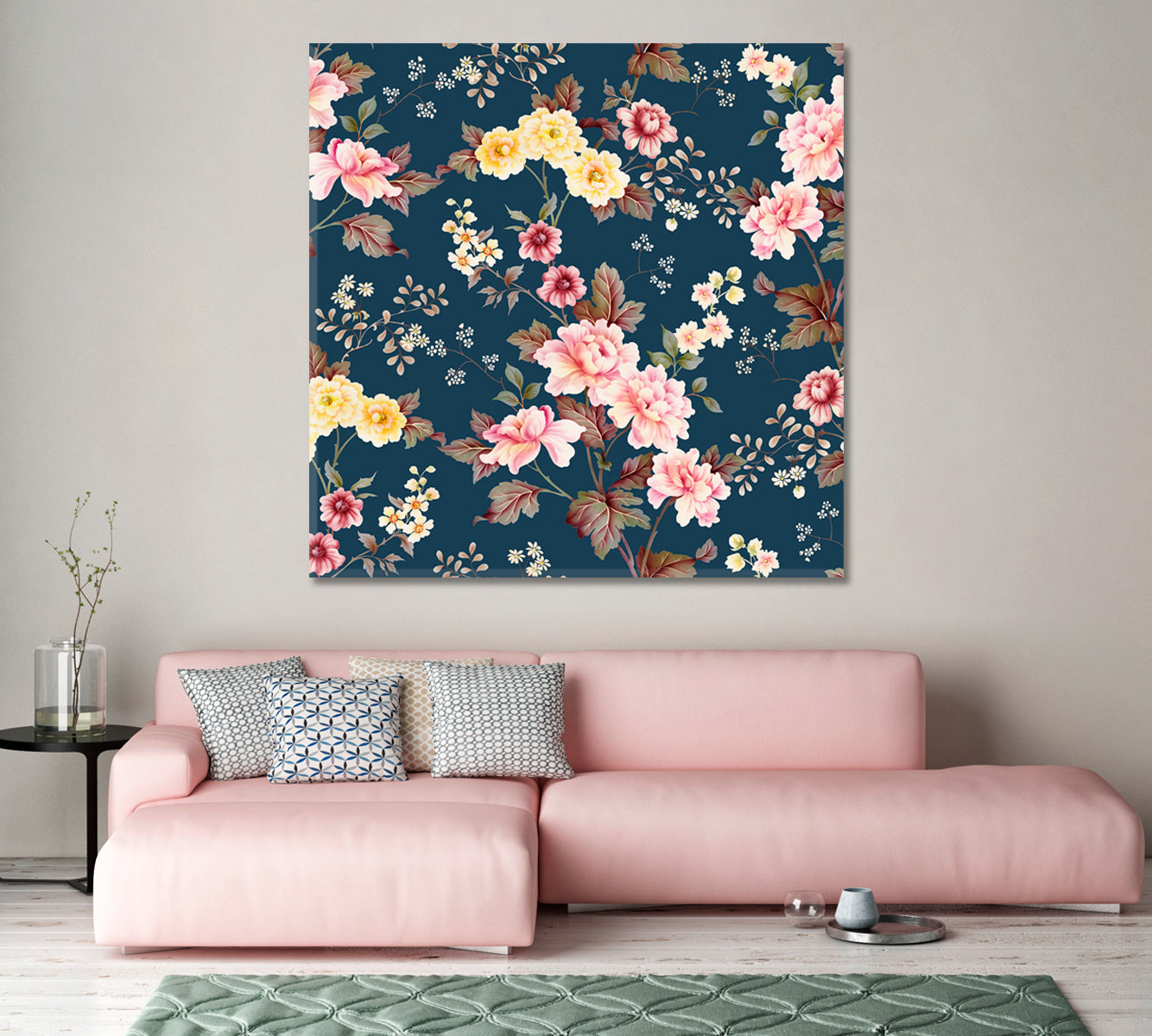 Abstract Hibiscus Flowers Canvas Print-Canvas Print-CetArt-1 panel-12x12 inches-CetArt