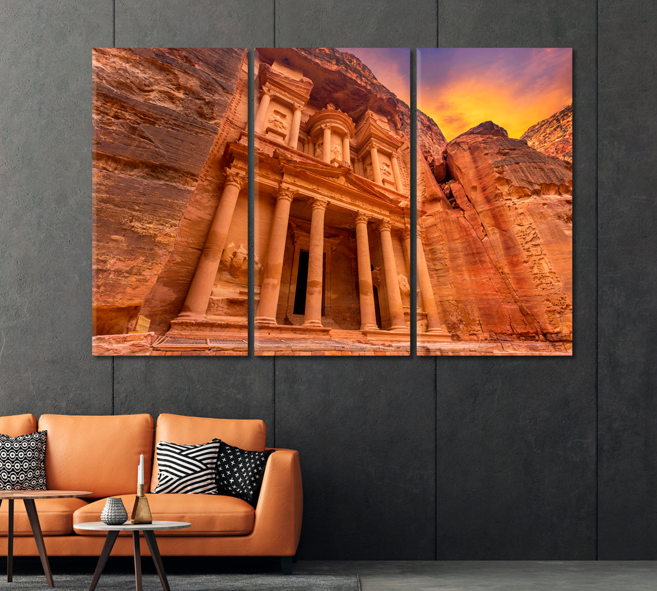 Ancient Temple in Petra Jordan Canvas Print-Canvas Print-CetArt-1 Panel-24x16 inches-CetArt