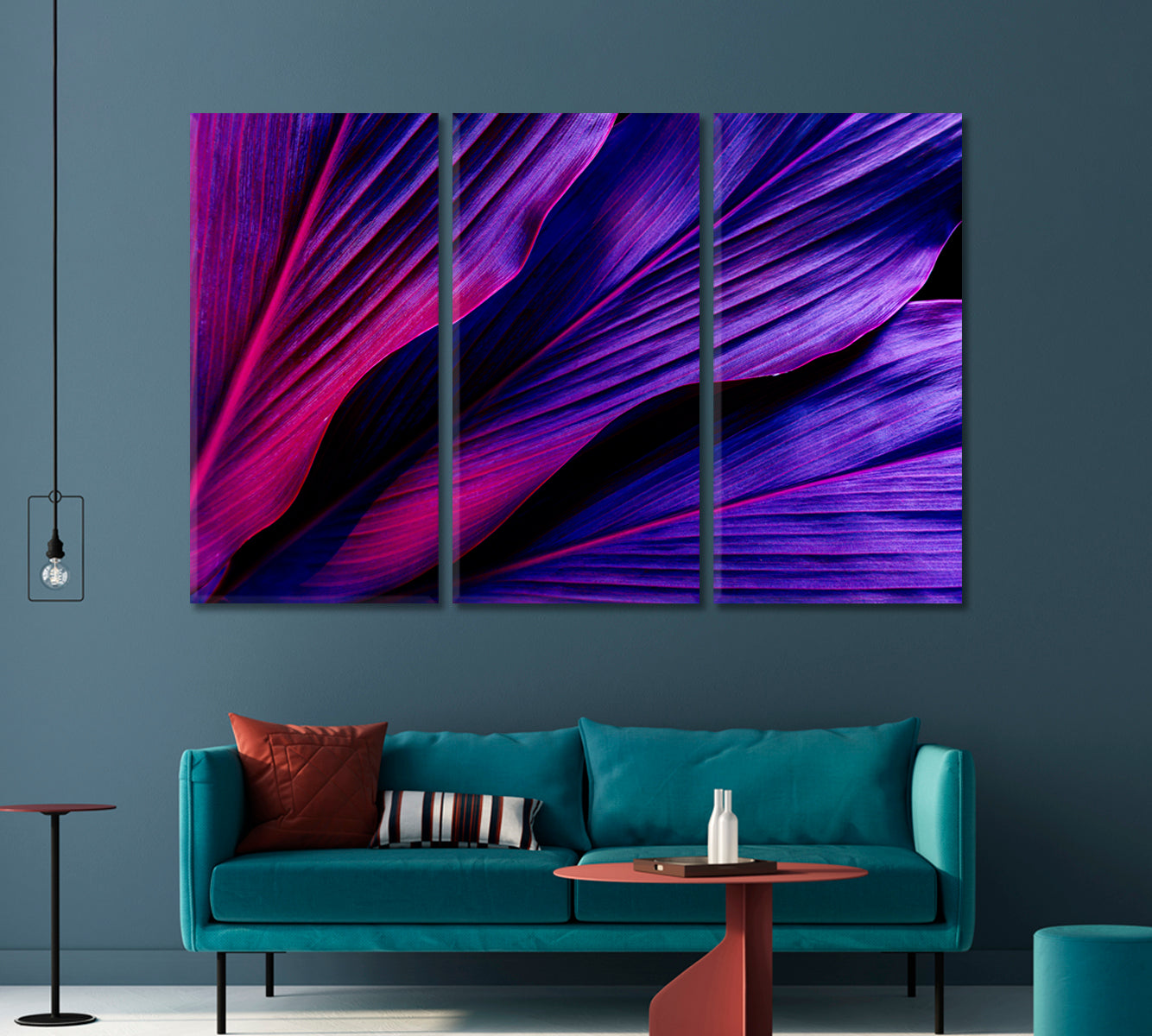 Purple Tropical Leaves Canvas Print-Canvas Print-CetArt-1 Panel-24x16 inches-CetArt