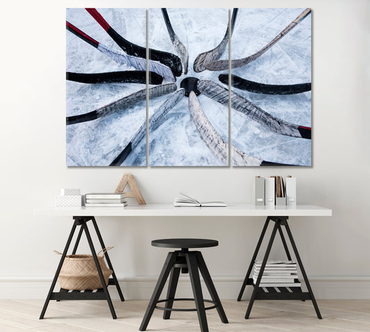 Eleven Hockey Players Canvas Print-Canvas Print-CetArt-1 Panel-24x16 inches-CetArt