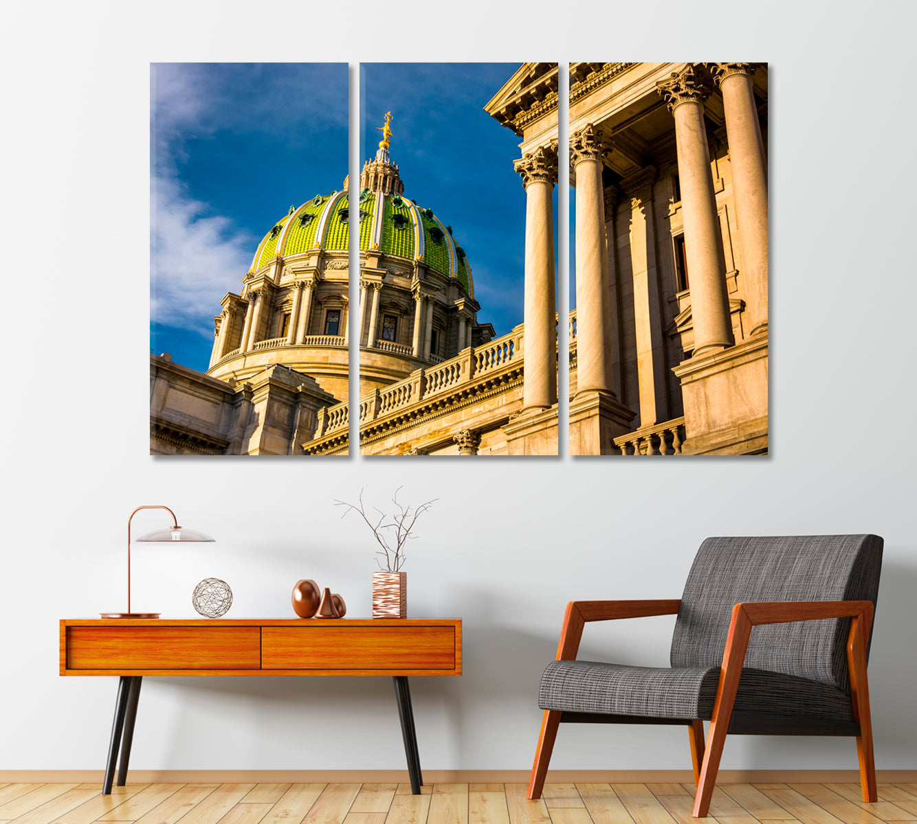 Pennsylvania State Capitol Harrisburg Canvas Print-Canvas Print-CetArt-1 Panel-24x16 inches-CetArt