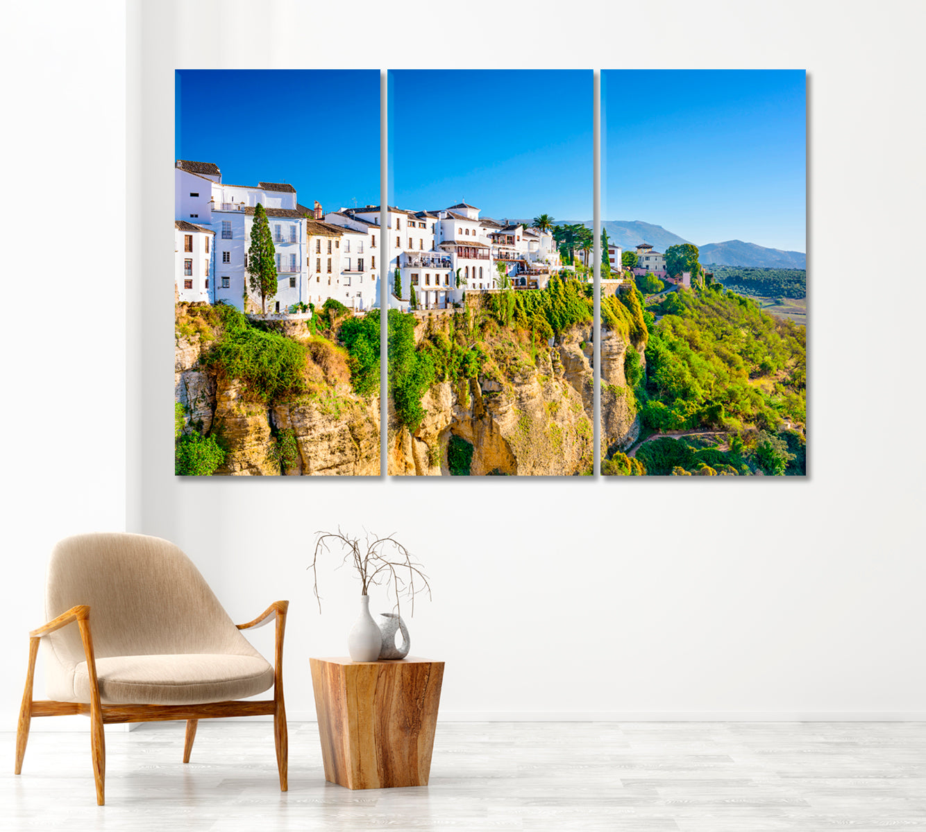 Old Town of Ronda in Tajo Gorge Spain Canvas Print-Canvas Print-CetArt-1 Panel-24x16 inches-CetArt