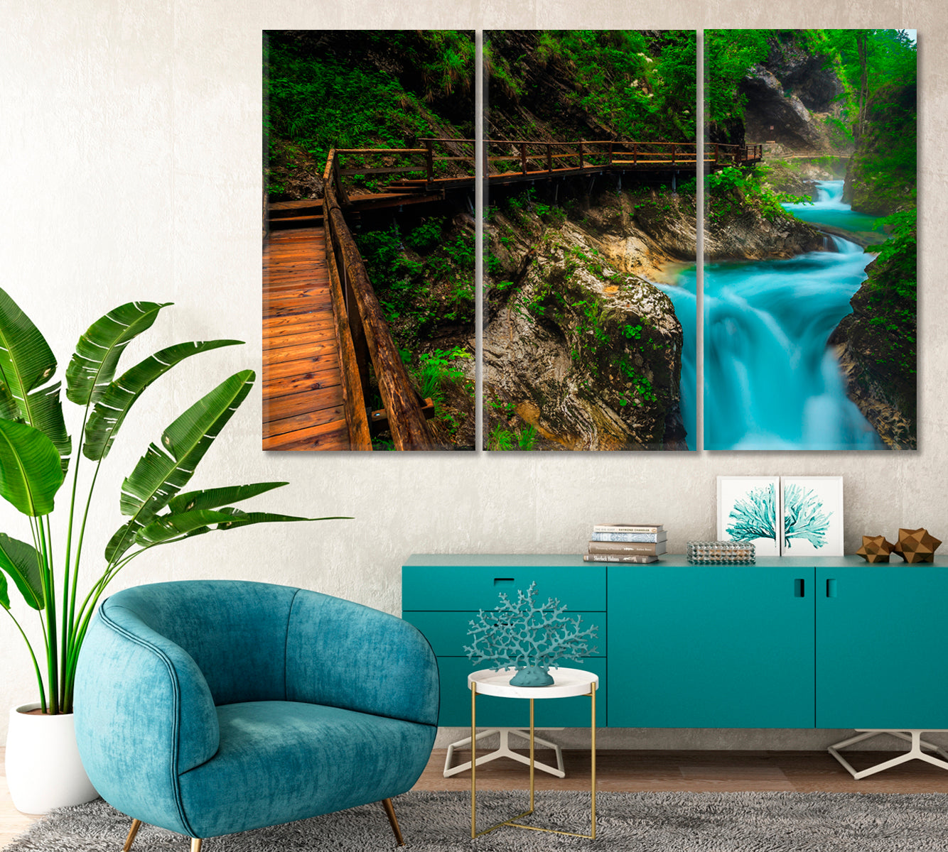 Emerald River Radovna in Vintgar Gorge Slovenia Canvas Print-Canvas Print-CetArt-1 Panel-24x16 inches-CetArt