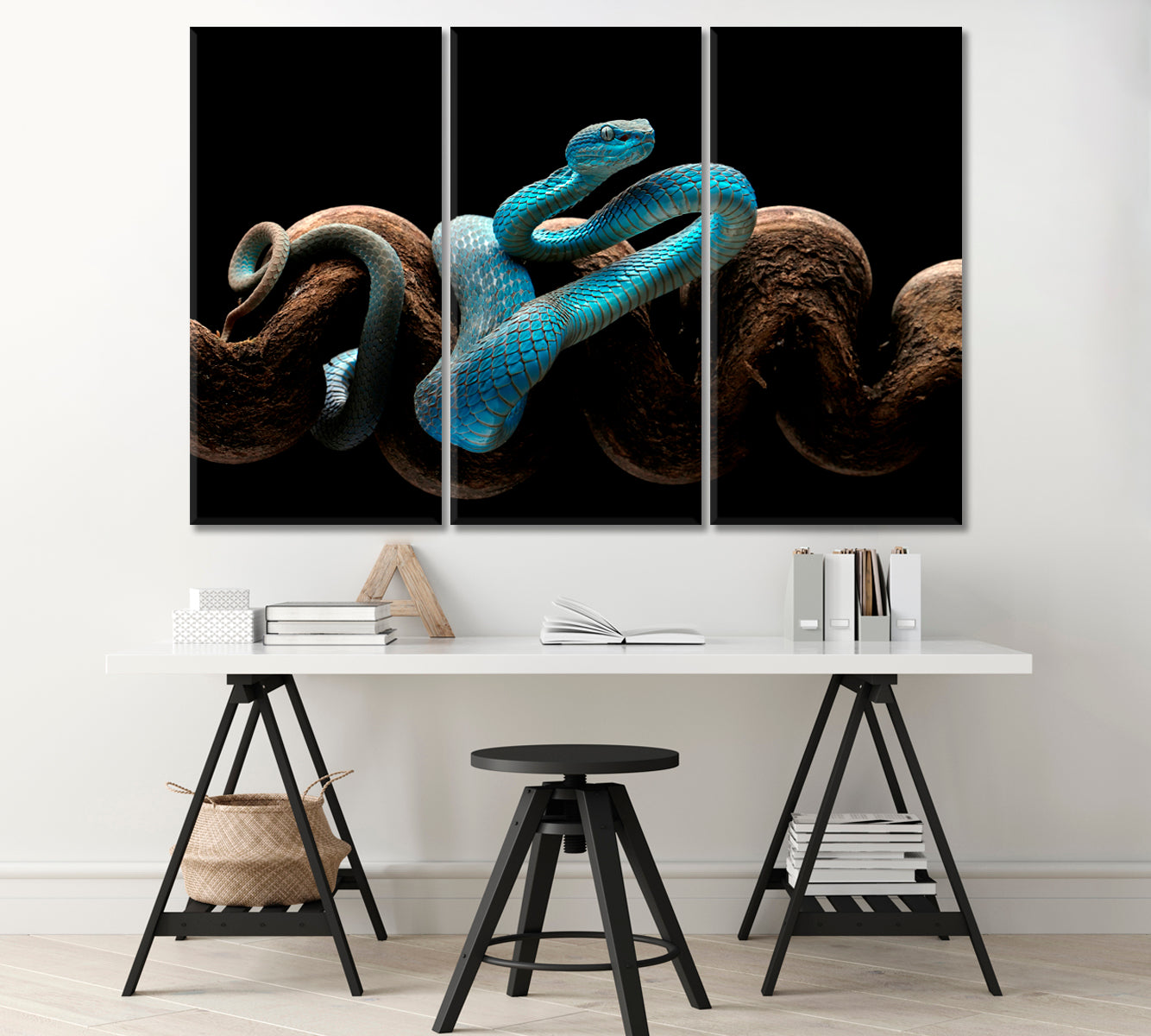 Poisonous Turquoise Blue Viper Canvas Print-Canvas Print-CetArt-1 Panel-24x16 inches-CetArt