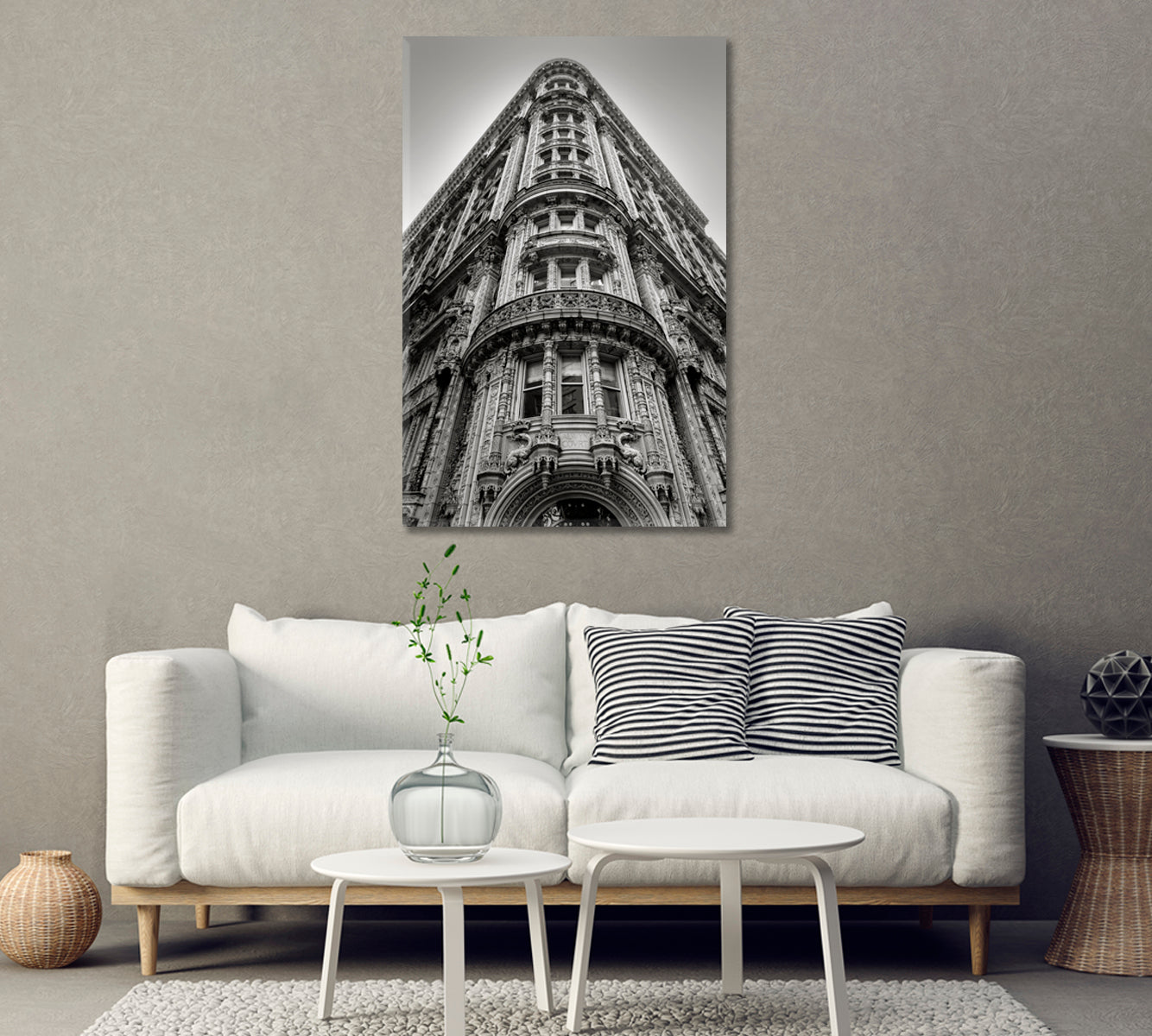 Black and White Manhattan Architecture New York Canvas Print-Canvas Print-CetArt-1 panel-16x24 inches-CetArt