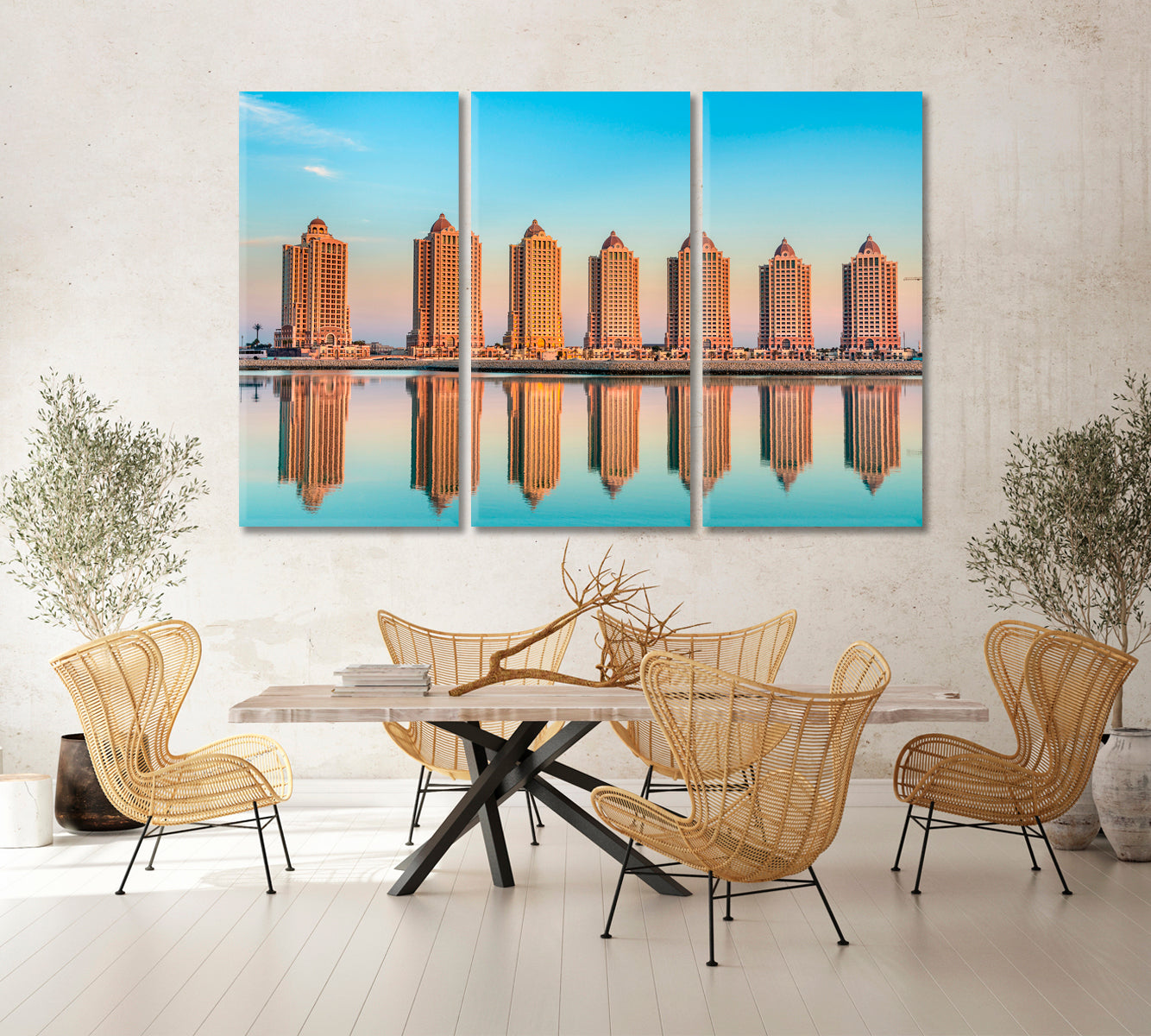 Residential Buildings on Pearl Doha Qatar Canvas Print-Canvas Print-CetArt-1 Panel-24x16 inches-CetArt