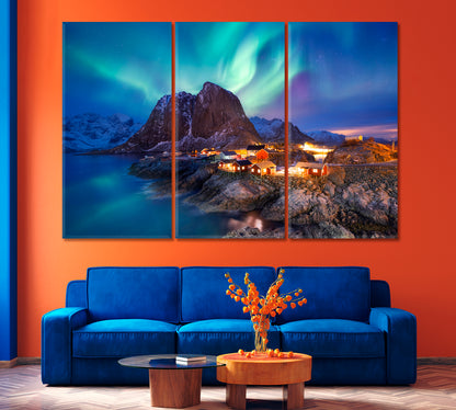 Northern Lights the Lofoten Islands Norway Canvas Print-Canvas Print-CetArt-1 Panel-24x16 inches-CetArt