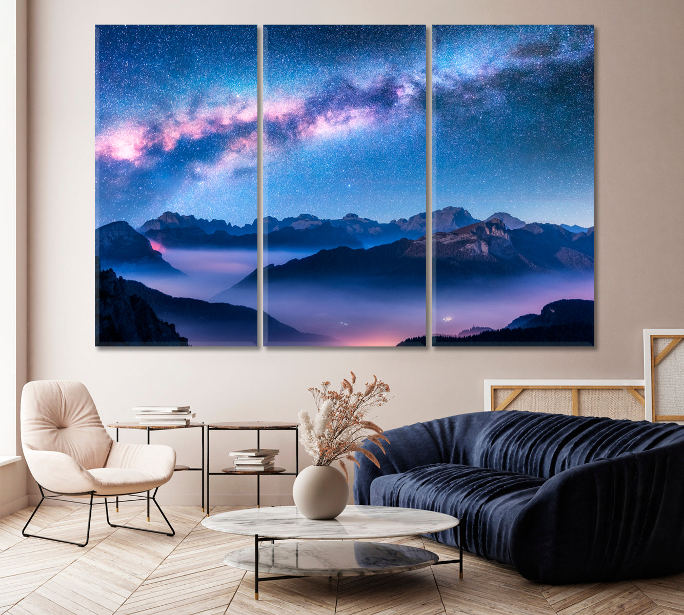 Milky Way Above Mountains in Dolomites Italy Canvas Print-Canvas Print-CetArt-1 Panel-24x16 inches-CetArt