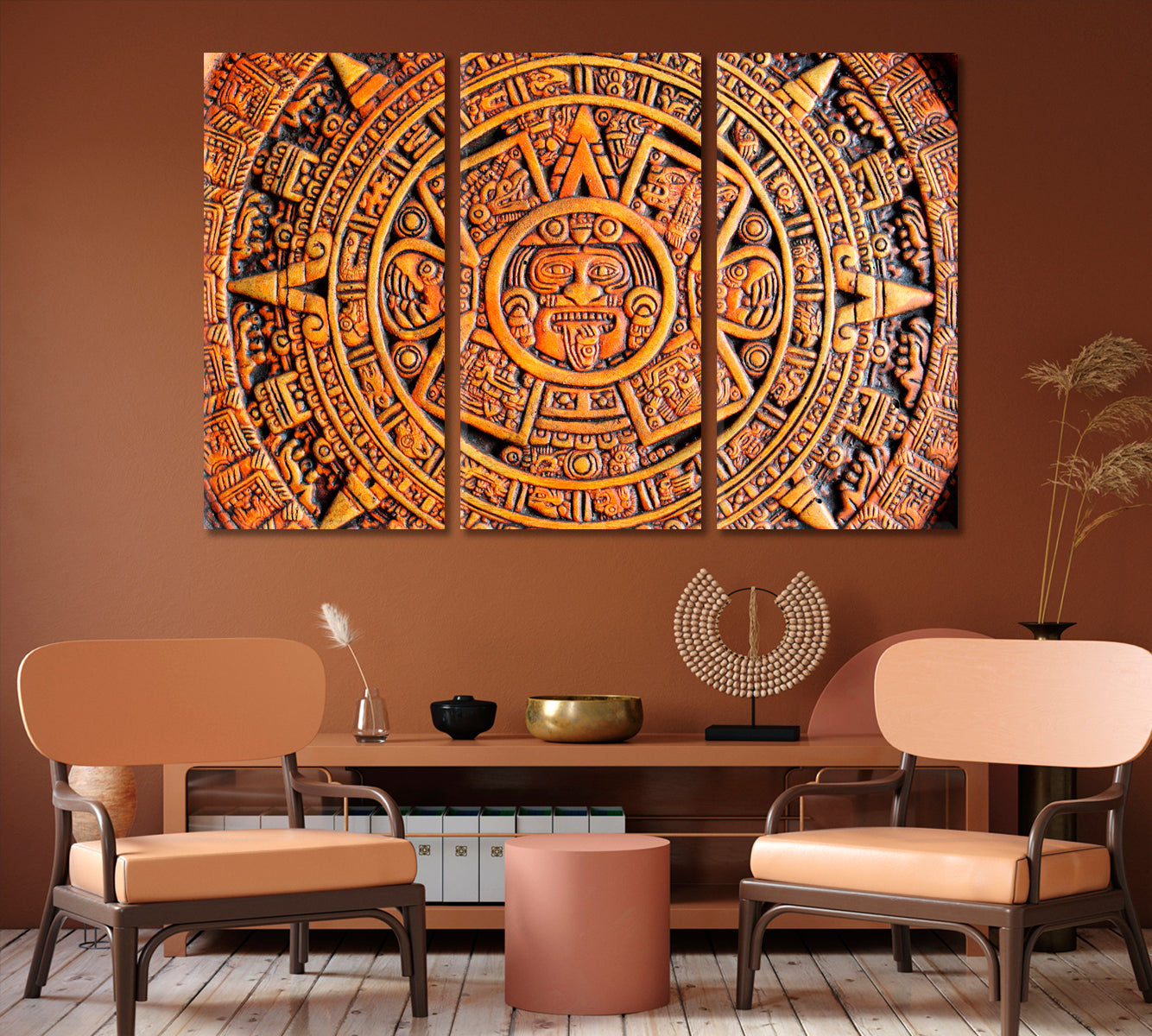 Aztec Calendar Canvas Print-Canvas Print-CetArt-1 Panel-24x16 inches-CetArt