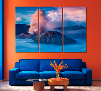 Mount Bromo and Semeru Volcano Indonesia Canvas Print-Canvas Print-CetArt-1 Panel-24x16 inches-CetArt