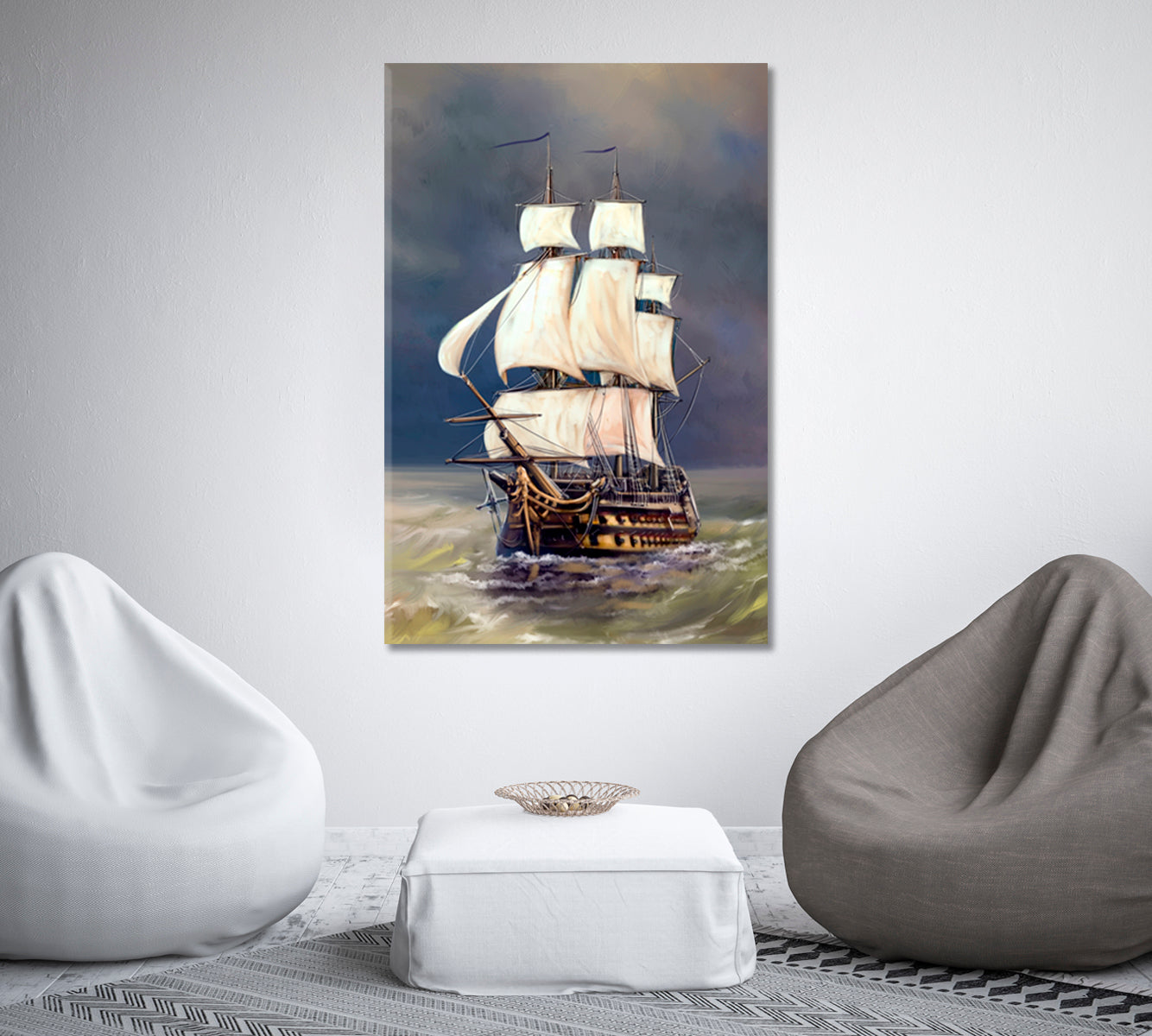 Sailing Ship in the Sea Canvas Print-Canvas Print-CetArt-1 panel-16x24 inches-CetArt